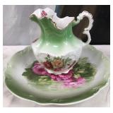 11 - VINTAGE PORCELAIN PITCHER & PLATE (C60)
