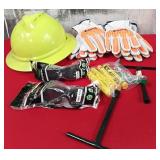 522 - WORK GLOVES, HARD HAT, SUNGLASSES (C262)