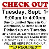 AUCTION PICK UP DAY & HOURS