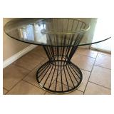 430 - WEST ELM GLASS TOP TABLE (A64)