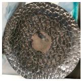 11 - ROUND TEXTURED METAL TRAY 27"DIA (C25)