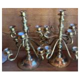 11 - VINTAGE PAIR OF BRASS CANDELABRAS