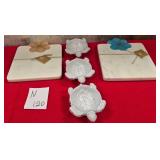 43 - NEW WMC MARBLE CHEESE BOARDS, TID BIT CUPS
