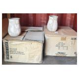 204 - TWO BOXES OF DECOR VASES