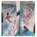 537 -PAIR OF VINTAGE WATER SKIING PRINTS (N20)