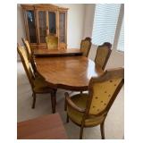503 - WOOD TABLE W/ 6 CHAIRS & CHINA HUTCH