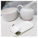43 - NEW WMC WOVEN BASKET PITCHER & PLATTER (O3)