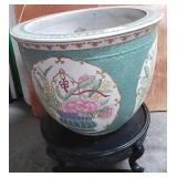 537 - TURQUOISE FISHBOWL PLANTER (N89)