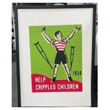 536 - VINTAGE 1950 "HELPCRIPPLED CHILDREN" PRINT