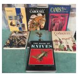 536 - LOT OF 7 KNIVES CANES & COLLECTIBLES BOOKS