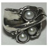 STERLING SILVER SIZE 7 RING 9.50GRS
