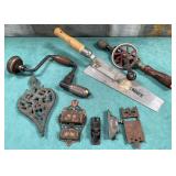 11 - VINTAGE HAND TOOLS, HARDWARE ITEMS (F69)