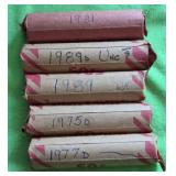 696 - FIVE ROLLS OF PENNIES (Z28)