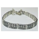 STERLING SILVER 7INCH MARCASITE BRACELET 19.00GRS