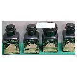 537 - VINTAGE GREEN GLASS TOILETRY BOTTLES (N79)