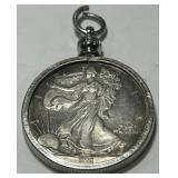 1/4 ONCE 999 SILVER IN SILVER BEZEL