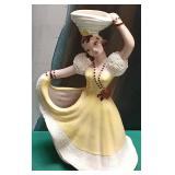 537 - CERAMIC LADY FIGURINE 13" (N77)