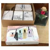 310 - BATHROOM DECOR & CLINIQUE FACIAL SET (A33)