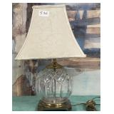 536 - VINTAGE GLASS LAMP 17" (D72)