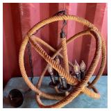 11 - COWBOY THEMED ROPED  HANGING LAMP