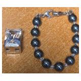 12 - STERLING SILVER PENDANT & BRACELET (B16)