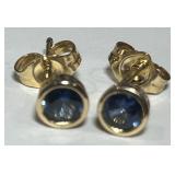 14KT YELLOW GOLD SAPPHIRE STUD EARRINGS 1.50GRS