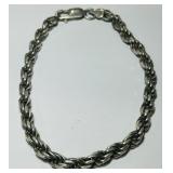 STERLING SILVER 9INCH ROPE BRACELET 21.00GRS