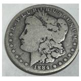 1884 MORGAN SILVER DOLLAR