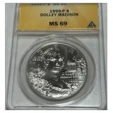 1999-P SILVER MS69 DOLLEY MADISON