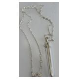 SILVER TONE STELLA & DOT REBEL PENDANT WITH CHAIN