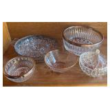 11 - LOT OF VINTAGE CLEAR GLASS DISHES