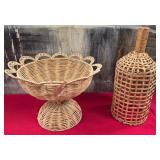 43 - NEW WMC MUD PIE WOVEN BASKET & VASE (O56)