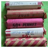 696 - FIVE ROLLS OF PENNIES (Z13)