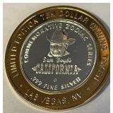 .999 FINE SILVER GAMING TOKEN (B58)