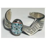 STERLING SILVER CUFF BRACELET 42.80GRS