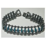 .925 SILVER TURQUOISE BR. 3 STONES MISSING 30.20GS