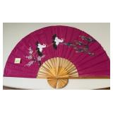 503 - MAGENTA & GOLD ASIAN HAND FAN (N14)
