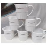 43 - NEW WMC SIX WHITE CERAMIC SAUCE SERVERS