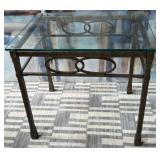 11 - WROUGHT IRON & GLASS SIDE TABLE