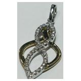 14KT TWO TONE DIAMOND PENDANT 2.80GRS