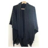 310 - ONE SIZE BLACK WOVEN SHAWL (A45)