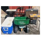 11 - LOT OF COOLER & MISC YARD DECOR ESSENTIALS