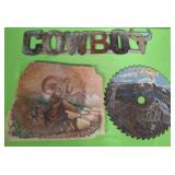 11 - THREE PIECES WESTERN-THEME WALL DECOR (U34)