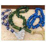310 - 3 ORIENTAL STYLE DECORATIVE GLASS BEADS (A14