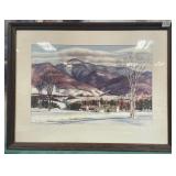 536 - FRAMED WINTER LANDSCAPE ARTWORK 24X31"