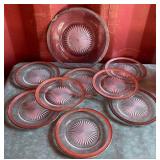 11 - VINTAGE GLASS CHARGER 7" PLATES