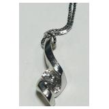 14KT GOLD DIAMOND PENDANT WITH 18INCH CHAIN 1.80GS