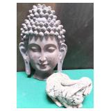 537 - BUDDHA HEAD PLAQUE & BUNNY DECOR (N55)