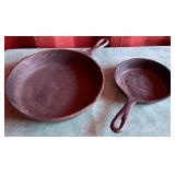 11 - 8"/14" CAST IRON FRYING PANS