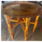 11 - VINTAGE 23" METAL TOP ACCENT TABLE